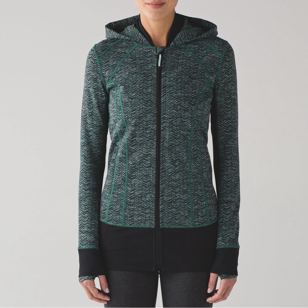 Lululemon Daily Practice Jacket Irregular Spacebone Sea Mist Deep Green / Black - Picture 16 of 16